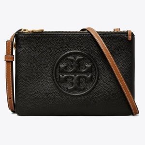 Tory Burch New With Tags PERRY BOMBÉ DOUBLE-ZIP CROSSBODY